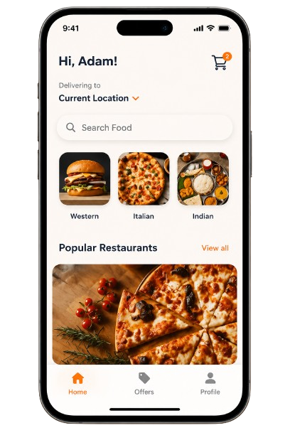 Food delivery app preview