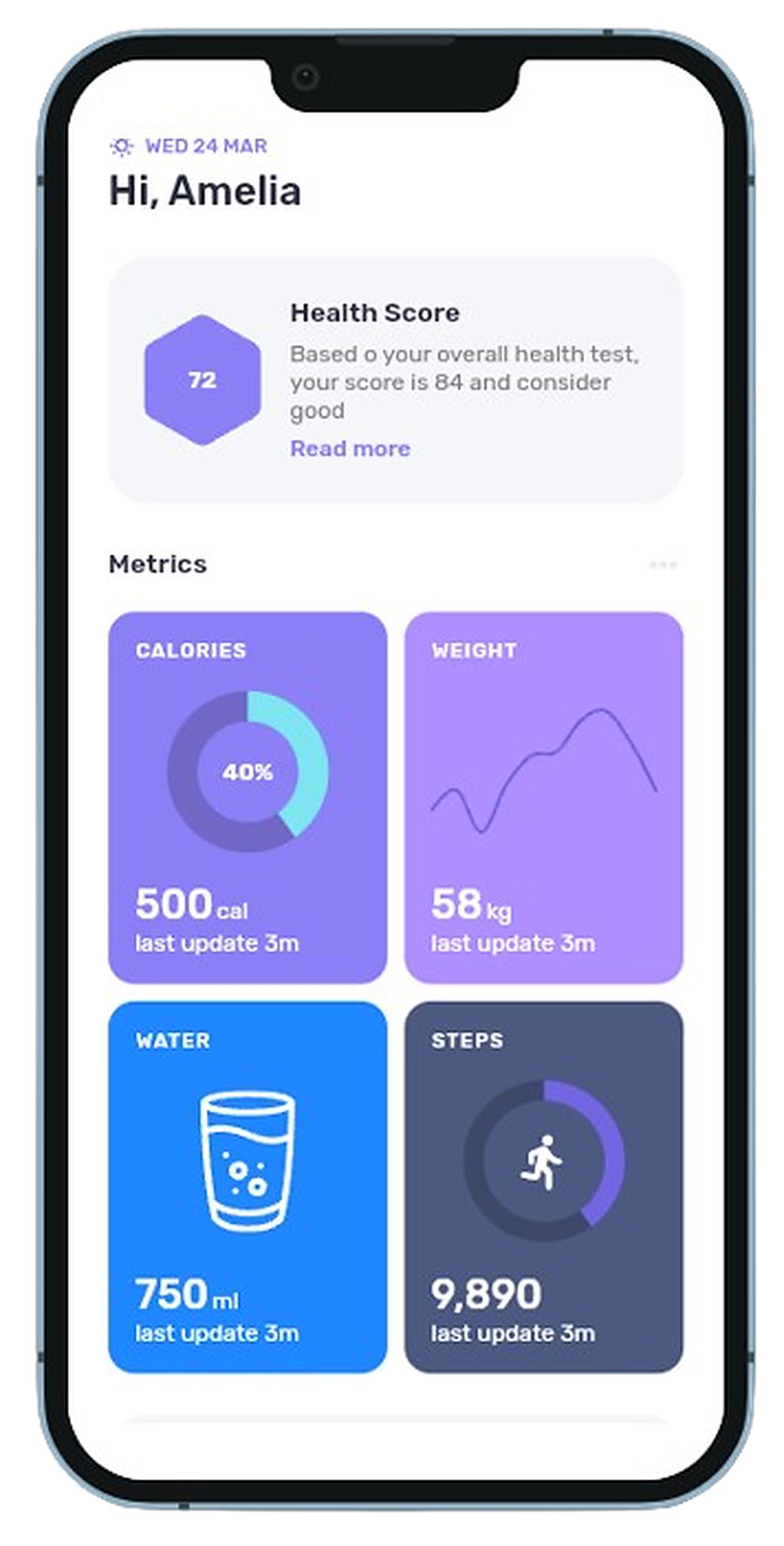 FitMe app shown on a phone mockup